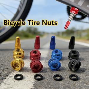 알루미늄 합금 밸브 캡포함 자전거 타이어 너트 세트 프레스타 슈레더 노즐 휠 튜브 보호 나사  커버