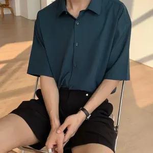 셔츠 남성 쿨 의류 남자 오버핏 DHH-C29 반팔 상의