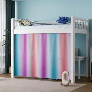 포리 이층 침대 커튼 - 로프트 프라이버시 바텀 커스터마이징 블록아웃 통기성 캐노피 청소년 용 (홀스타