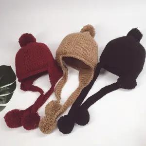 준캡 아동모자 방울방울 니트귀달이 머플러