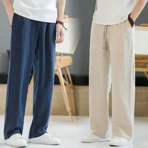 쿨팬츠 린넨 슬랙스 일자 밴딩 마 남자 편한 배기 쿨링팬츠 바지