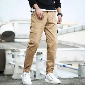남성 긴바지 IS-PA48 허리밴딩 카고팬츠 스트릿웨어