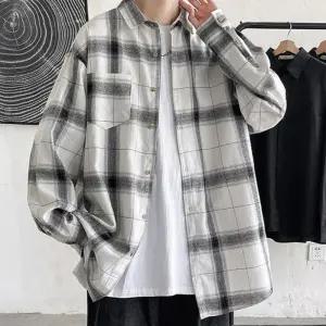 - 체크 기모 안감 셔츠 겨울 보온 2컬러 남성 남방