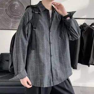 디자인 긴팔 남성 체크 패턴 셔츠 3컬러