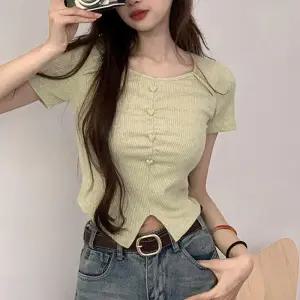 여성 반팔 러블리 하트 니트 NM-0077 내추럴