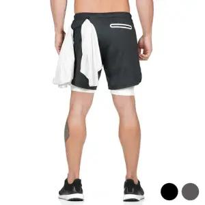 반바지 남성 운동 일체형 수건홀 레깅스 바지 헬스