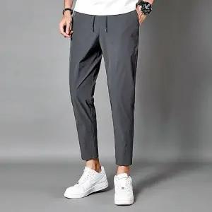 IS-PA75 베이직 일자바지 허리밴딩 7부바 남성 조거팬츠 2컬러 7부 남성바지 일자팬츠