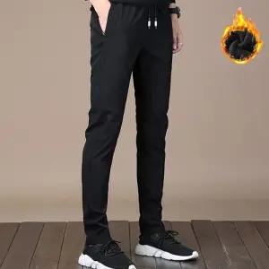 기모안감 TTP01N 원컬러 블랙 바지 따뜻 남성 무지