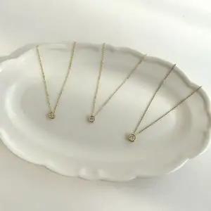 [알티피아]기본 큐빅 14k 18k 데일리 목걸이14k소화이트골드