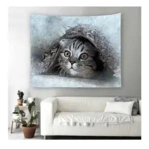 카펫고양이 패브릭 포스터 가림막 커튼 가리개 커텐 바란스 가림천 천포스터 가림천