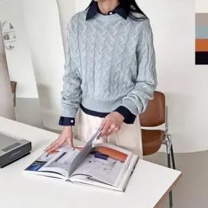 니트 여성상의 여자상의 1045 여리여 꽈배기 여자청순 데이트룩 청순니트 CAT 꽈배기