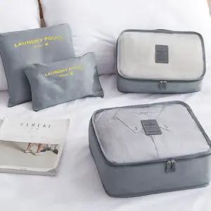 여행용 파우치 6종 세트 수납 양말 속옷 화장품 메쉬 캐리어 양말 신발 여행