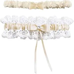 신부를 위한 글로우리티 웨딩 가터 2피스 브라이덜 세트 레이스 플로럴 액세서리