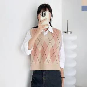 여성니트조끼 여성니트 캐주얼니트베스트 CAT 여자니트베 1074 여자도톰아가일브이니