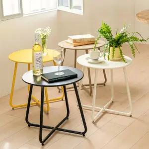 거실협탁 원형 철제 미니 조립식 사이드테이블 빈티지