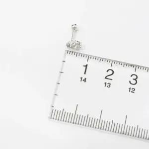 여자 실버 925 크리스탈 참 큐빅 피어싱 귀걸이_3