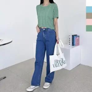 여자 여성니트티 여성간절기니트 PPT 케이블 여름니 케이블니트 1022 썸머 반팔니트 2