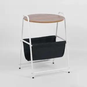 침대 홈우드 원형 사이드테이블(우드) 수납