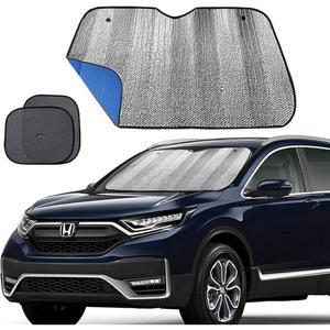 빅 앤트 윈드실드 차창 선쉐이드 보너스, 블루 카 접이식 UV 광선 바이저 프로텍터 쉴드 커버로 차량을 시원하게 유지합니다(사이즈 55인치 x 27.5인치)