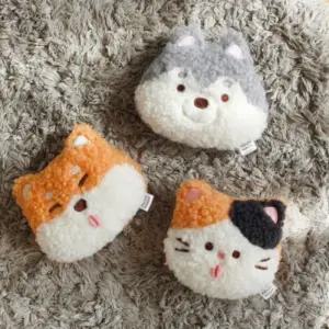 미니 휴대용베이직 뽀글이 인형 얼굴 핫팩 모찌 찜질팩