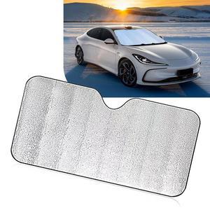 제더리 어코디언 접이식 윈드실드 선쉐이드, 반사 햇빛 매우 효과적인 냉각 단열 여름 액세서리 보관에 편리, 대부분의 자동차에 적합 (실버 #M)