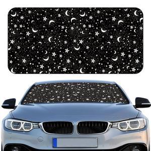 자동차 액세서리용 Woanger 윈드실드 선쉐이드 폴더블 전면 창문 커버 태양열 자외선 바이저 프로텍터 유니버설 SUV 트럭(문스타) 보호