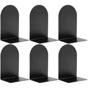 히지위미 금속 책꽂이 - 무거운 책을 위한 6Pc 홈 오피스 학교 및 데스크톱 정리함을 책/CD를 보관할 수 있는 비스키드 장식용 책꽂이, 블랙