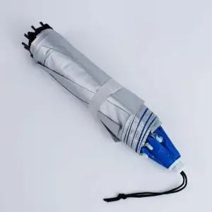 블루 머리에 쓰는 머리우산 2단 대형 모자우산 우산모자 헬멧우산 머리에쓰는우산