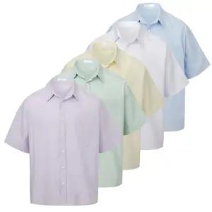 남자 파스텔 오버핏 코튼 카라넥 반팔 셔츠 RB-SHH-Q025-민트