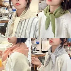 울 여성 머플러 헤어 두건 스카프 니트