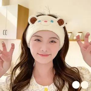 곰돌이 극세사 세안 밴드 URD-380 머리밴드 고무줄 세안밴딩