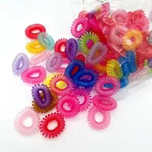 스프링 전화선 머리끈 소형 컬러 1p 헤어끈 전화선 고무줄 자국안남는 자국없는