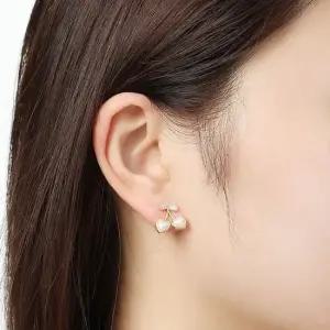 실버 925 체리 하트 진주 큐빅 귀걸이 인조진주귀걸이 큐빅귀걸이 큐빅진주귀걸이