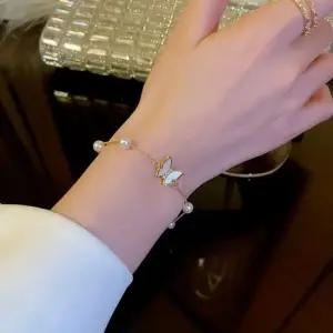 나비 진주 팔찌 패션팔찌 꾸안꾸 데일리 패션 소품 여성팔찌 여름팔찌 데일리패션