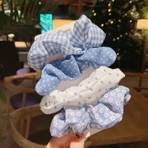 여성 블루 파스텔 헤어슈슈 곱창 귀여운 머리끈 헤어 바나나핀 아동악세사리