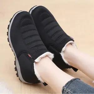 여성 심플 방한화 패딩 털부츠 조깅화 외출 운동화 패딩신발 패딩슈즈 털운동화