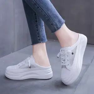 키높이 메쉬 여름 뮬 스니커즈 캐주얼 여자 운동화 어글리슈즈 여성스니커즈 슬립온