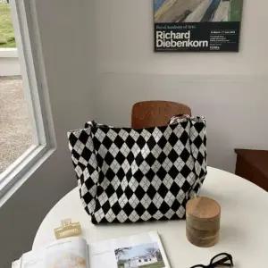 아가일 가방 에코백 캠퍼스 체크 백 데일리 숄더 대학 아가일 숄더 가을 스쿨룩 대학생