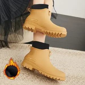 여성 겨울 레인부츠 방수 캐주얼 방한화 단열 털신발 캐주얼신발 패션겨울신발