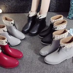 여성 방한 겨울 레인부츠 방수 기모 첼시 스타일 여성방한화 캐주얼부츠 겨울신발 털부츠