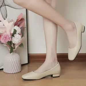 베이직 데일리 컬러 스퀘어쉐입 앞코 심플 플랫슈즈 플렛슈즈 메리제인슈즈 리본플랫