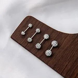 반짝이 큐빅 아령볼 피어싱 5mm 데일리 패션 귀걸이 아령피어싱 큐빅피어싱 여자피어싱