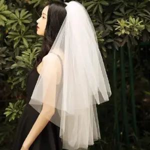 헨리제이에스) 심플 웨딩 면사포 베일 숏 롱 레이스 스몰웨딩 결혼식 웨딩면사포