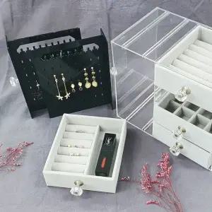 가로 액세서리 보관함 검정 보석함 반지함 목걸이보관함 귀걸이보관함 팔찌보관함