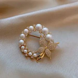 TC2 포인트 한복 스카프 장신구 뱃지 브러찌 옷핀 진주옷핀 여성용옷핀 정장옷핀