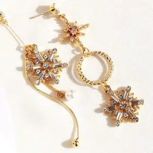 이터널 스노우 눈꽃 롱 은침 귀걸이 눈꽃 롱귀걸이 드롭귀걸이 화려한