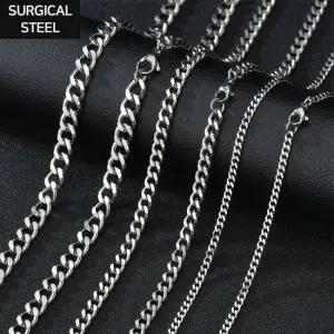 써지컬스틸 쿠바체인 스틸 목걸이 5mm 체인목걸이 써지컬스틸 써지컬스틸목걸이