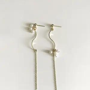 라인진주체인드롭 귀걸이 귀찌 여자귀걸이 여성귀걸이 여성이어링