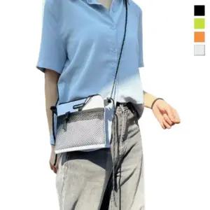 캐주얼 미니 크로스백 메쉬 포켓 지갑 휴대폰 소지품 크로스백 여성 크로스백 남성