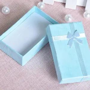 사각 케이스 액세서리 선물용 스카이블루 목걸이 사각 포장 보석함